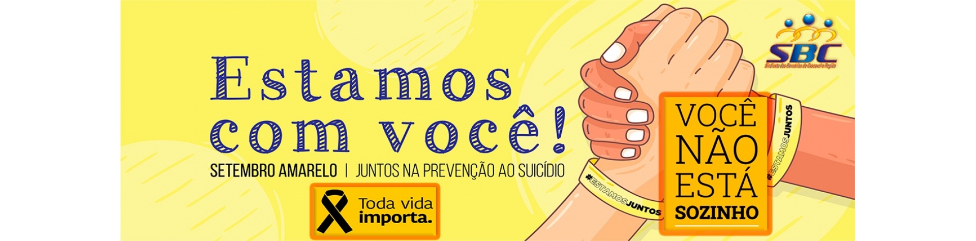 Setembro Amarelo - Juntos na prevenção ao suicídio.