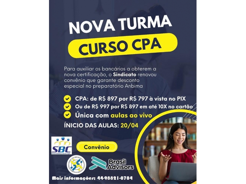 Curso CPA - Nova turma
